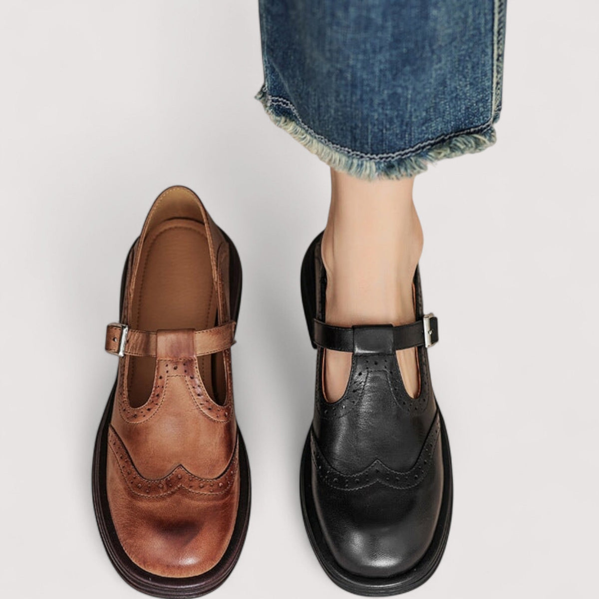 Women's Mary Jane Orthopaedic Leather Shoes with Ankle Strap