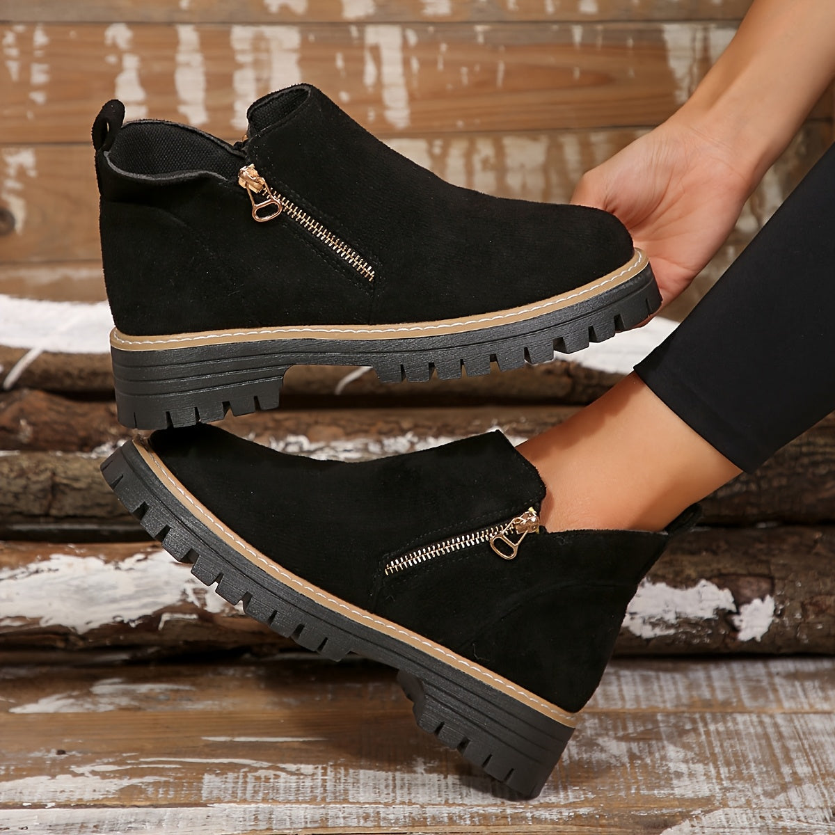 Women's Orthopaedic Ankle Boots Zipped Non-Slip Sole