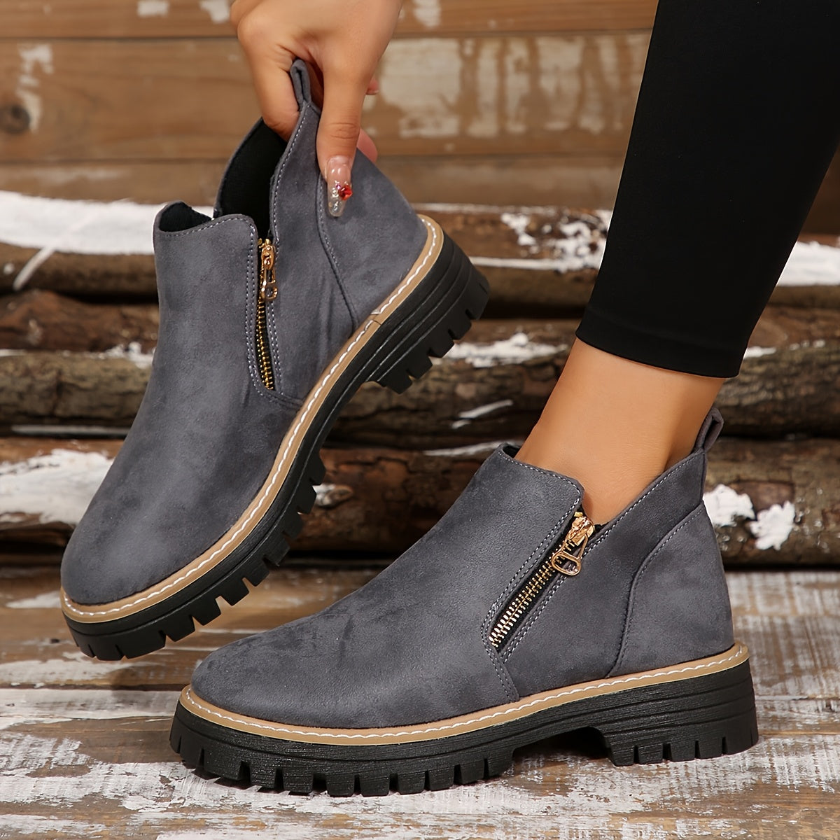 Women's Orthopaedic Ankle Boots Zipped Non-Slip Sole