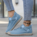 Women's orthopaedic trainers with adjustable strap and cushioned sole - Bleu Minéral