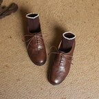 Women's Oxford Shoes Genuine Leather Lace-Up Comfort Insole