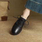 Women's Oxford Shoes Genuine Leather Lace-Up Comfort Insole