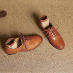 Women's Oxford Shoes Genuine Leather Lace-Up Comfort Insole