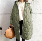 Women's Quilted Hooded Puffer Coat - Grey