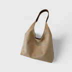 Women's minimalist shoulder bag with structured design - Beige