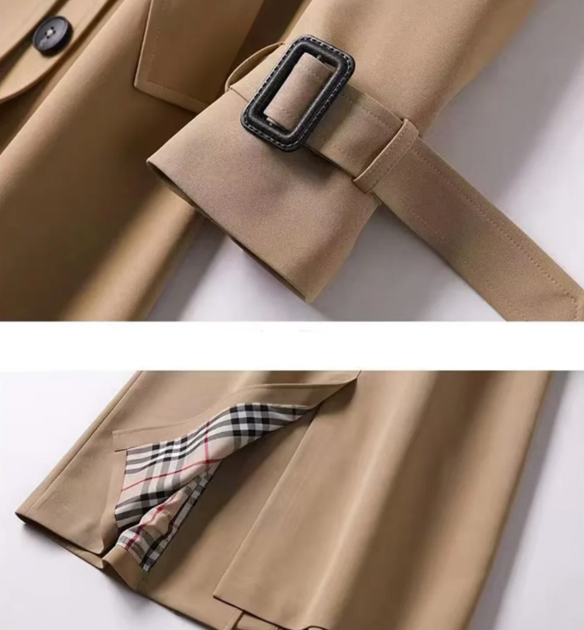 Women's Long Trench Coat Belted Waterproof