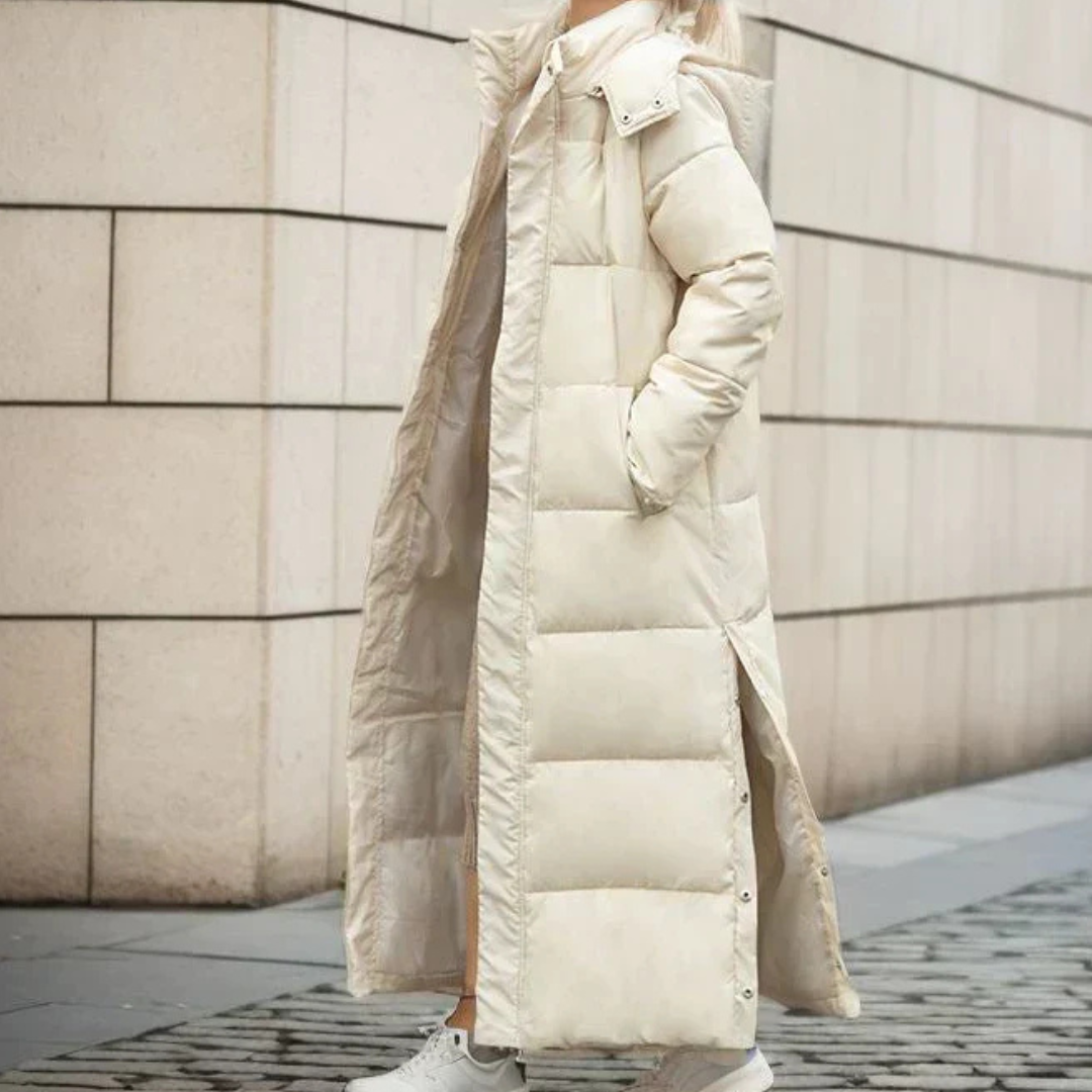 Women's Winter Coat Wool-Polyester Blend Tailored Regular Fit - Beige