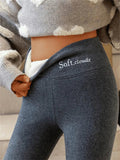 Women's winter trousers with fleece lining and stretch fabric - Dark Grey