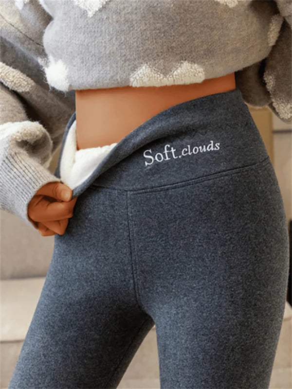Women's winter trousers with fleece lining and stretch fabric - Dark Grey