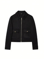 Women's Wool Coat High Collar Retro Fit