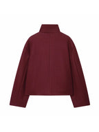 Women's Wool Coat High Collar Retro Fit