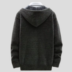 Zip Hoodie Textured Knit Fleece Lined